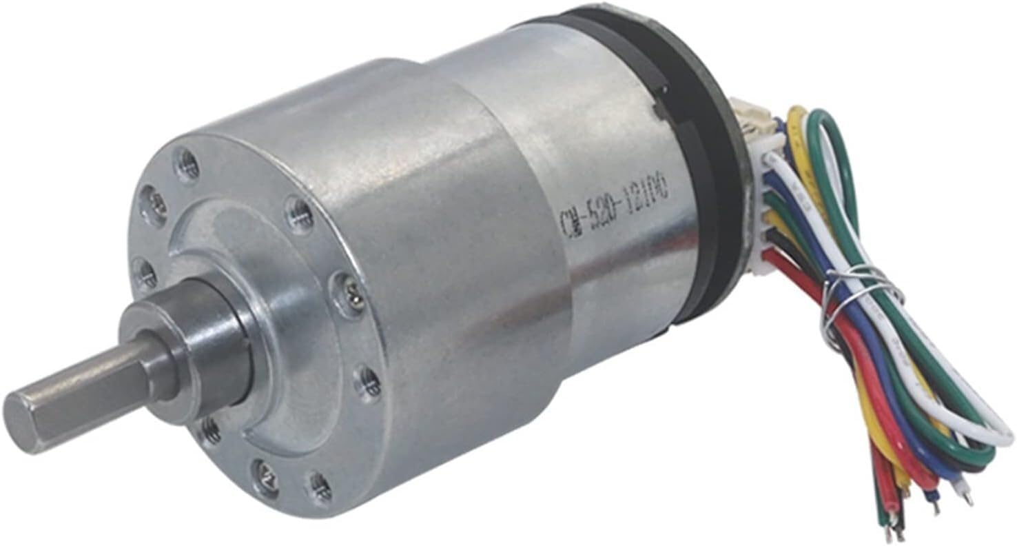 Gleichstrommotor mit hohen Drehmolekülen, Micro DC-Getriebemotor Encoder 6-12V Niedrige Drehzahl 20-1590 RPM Einstellbare Geschwindigkeit Reversible Hohes Drehmoment (1590rpm)
