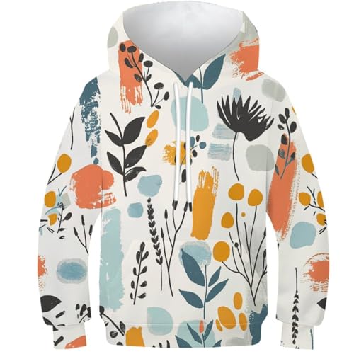 Sweat à capuche enfant 13-15 ans pull manches longues à motif avec poche