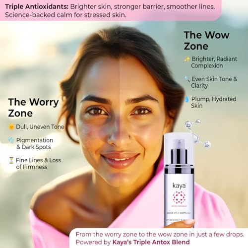 Image of Kaya Antox Vit-C Formula | Vitamin C Face Serum With Anti-Oxidants | Anti Ageing Serum | For Brighter Skin | All Skin Types | 30ml