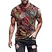 LHUAN Casual Homme Tee Shirt Motif Imprimé, Vetements Marque Col Rond Manche Courte Slim Fit Tee Shirt Mode Fashion Original Blouse Grande Taille
