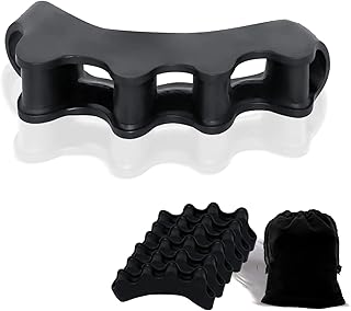 3 Pairs Gel Toe Separators, Toe Straightener for Correct Toes, Toe Spacers Toe Stretchers for Relaxing Toes, Bunion Relief, Hammer Toe Corrector, Both for Women and Men (black)
