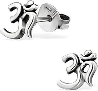 nemichand jewels Pure Silver 925 (Chandi) Aum/Om Studs Earring For Men-picture-14
