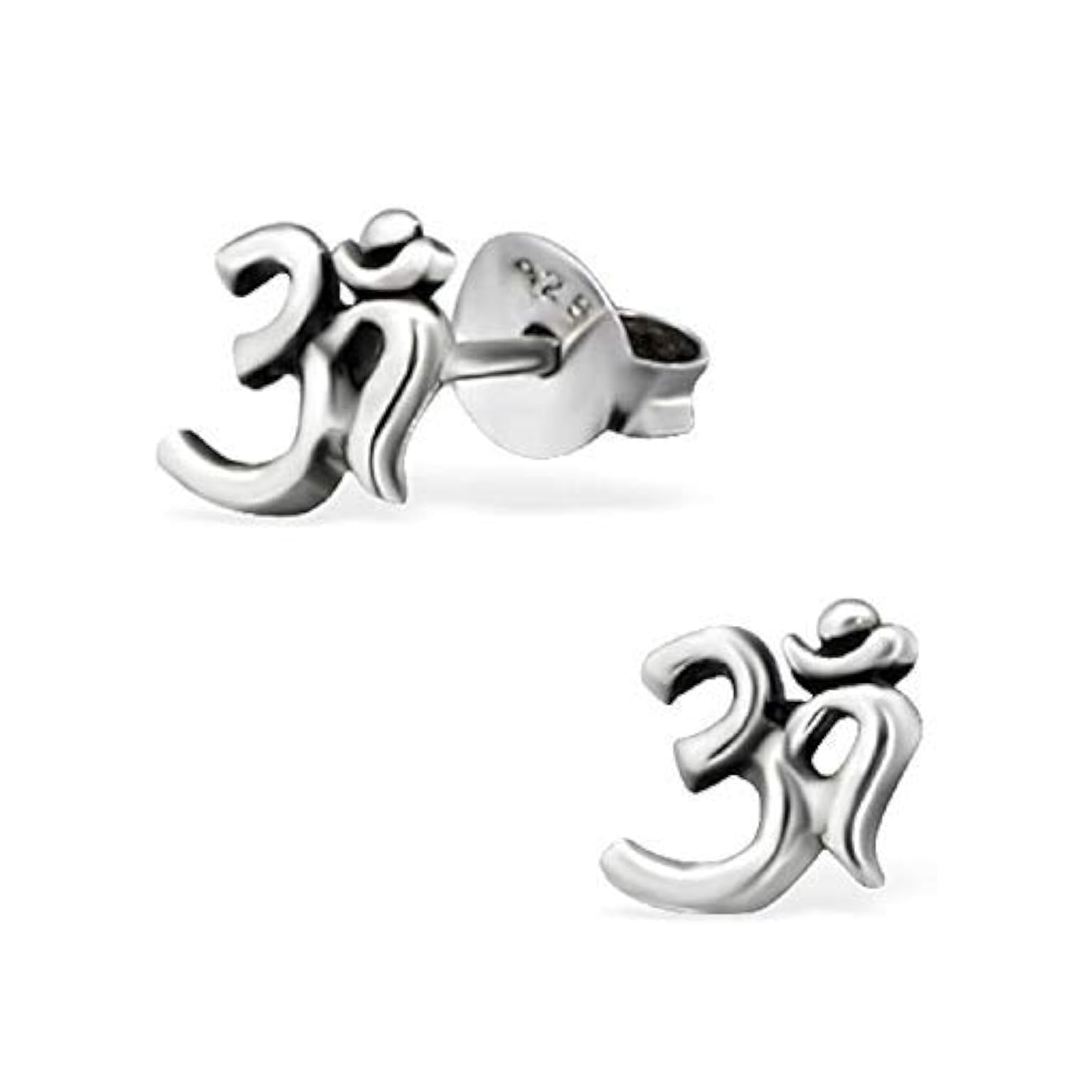Pure Silver 925 (Chandi) Aum/Om Studs Earring For Men