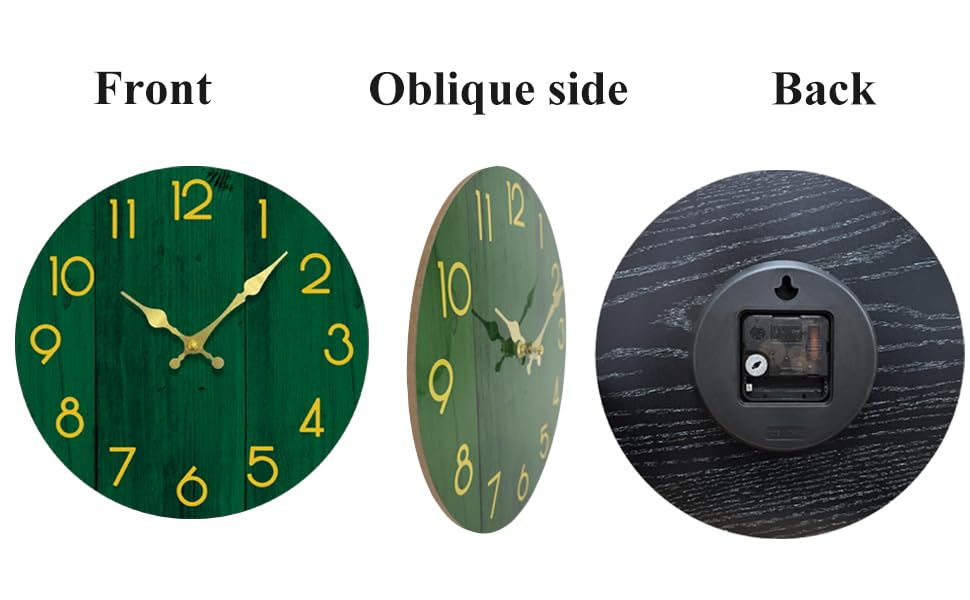 Wall Clock, Modern Wall Clocks Battery Operated, Silent Non Ticking Clock Decorative for Living Room, Office, Home, School 8 Inch (Green, Gold) - Image 4