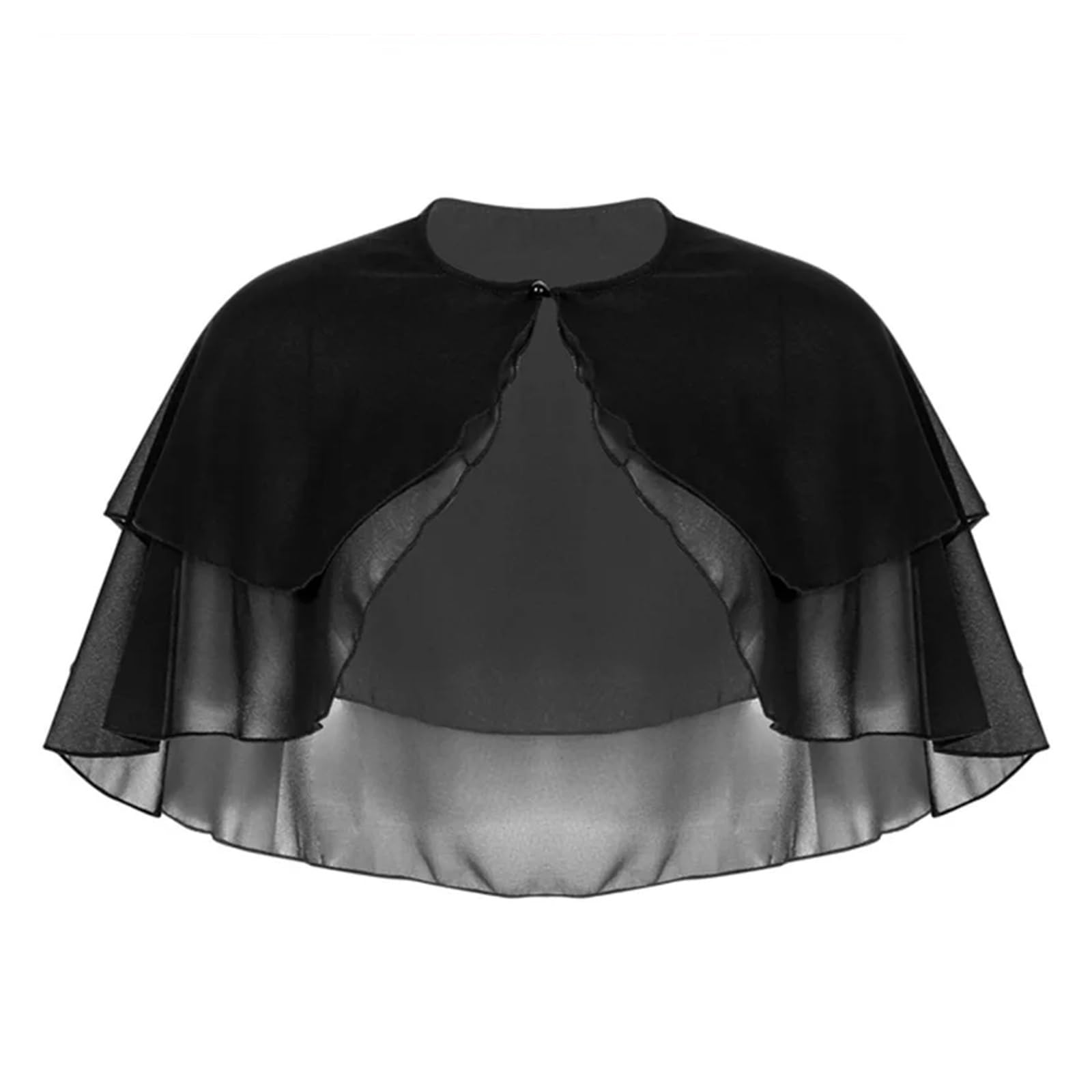 Boléro en Mousseline Châle de mariée en Mousseline Soie, Cape, Veste, boléro, Accessoires Mariage, soirée, Bal, châle(Wine Red)