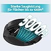 aeco X3 VacuBot Staubsauger-Roboter Saugroboter (5000Pa Saugkraft ideal für Tierhaare, Teppiche u. Hartböden, Gyroscope Navigation, bis zu 160min Akkulaufzeit, Fernbedienung, App)