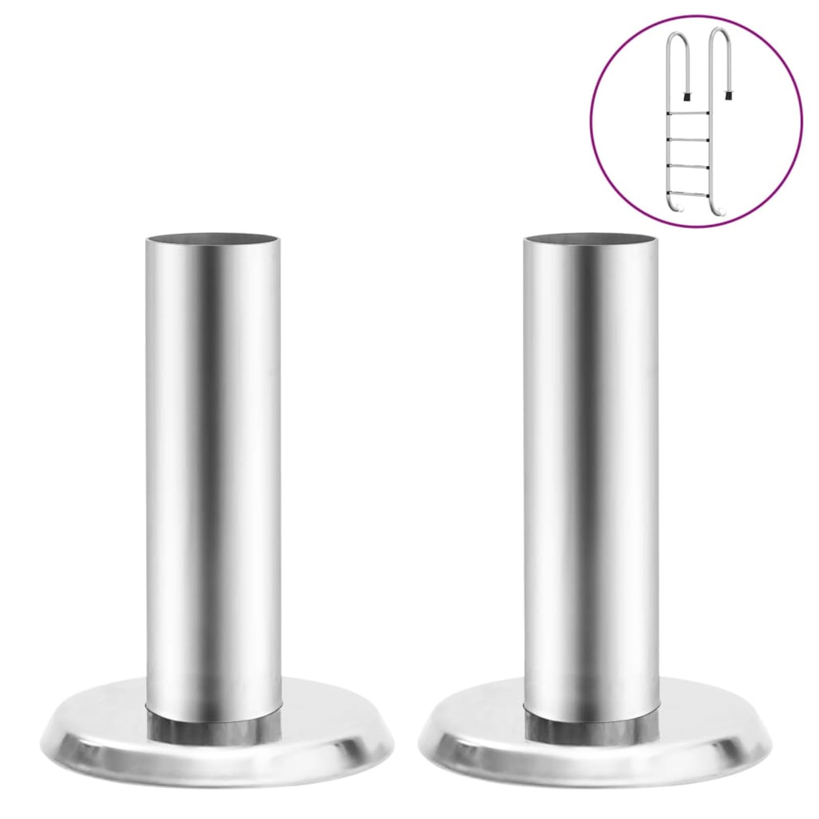 Staffe per Corrimano Scala da Piscina 2pz Acciaio Inox 304,Scaletta per Piscina Barche Gradini da Bagno per Piscina/Ponte/Barca, per Yacht con gradini Antiscivolo con corrimano