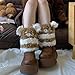 Kawaii Lolita Y2K style bear-shaped wool sock cover, layered socks, warm leg cover, fashionable and warm. (B - Brown, General)