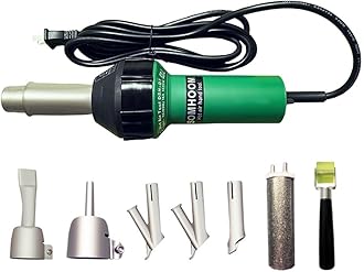 SOMHOOM Professional Hot Air Gun 1600W for Plastic Welding - 5 Nozzles、Heating Core and Roller Included -TPO Welder-Hot Air Welder Torch-Ideal for PVC/PP/PE Repairs and Welding Heat Gun