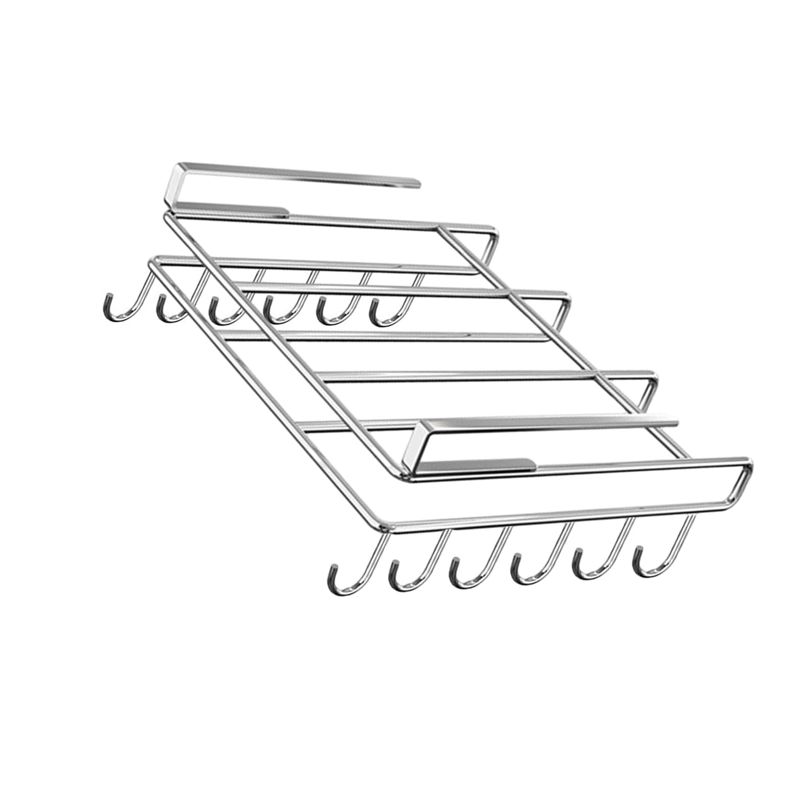 APGLSXY Wall-Mounted Kitchen for Lid Storage, Space-Saving Metal Rack with Hooks for Cutting Boards & Utensils Stainless Steel Pots Lid Organiser Vertical Space Kitchen Utensils Holder