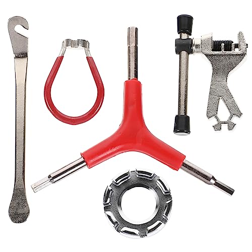 NULYLU Bike Spoke Wrench Tool Kit Complete Set Y-Type Wrench 8-Way Spoke Key Tire Lever and Chain Splitter for Wheel Repair