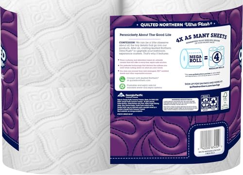 Miniatura 3 de Quilted Northern Papel higiénico ultra afelpado, 4 megarrollos  16 rollos regulares, papel de baño de 3 capas