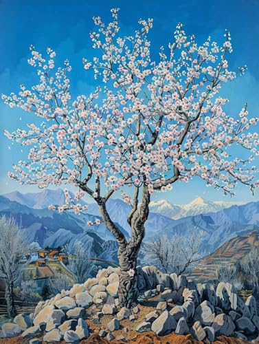 Peinture numéro adulte arbre grand format 100x130 cm coloriage par numéro acrylique kit DIY