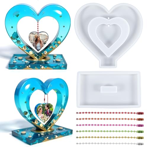 Quilax Silikon Fotorahmen Gießformen,Herz Epoxidharz Formen Silikon,DIY...