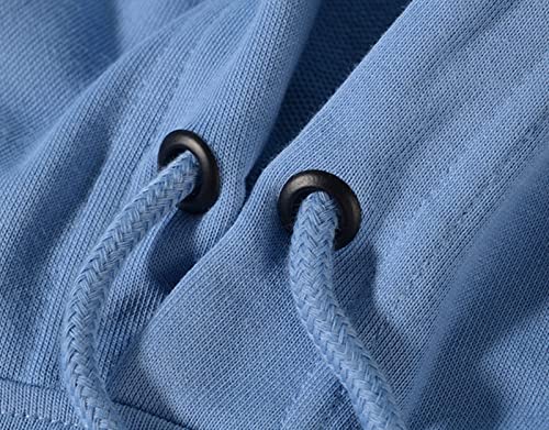 Girls Boys Hooded Pullovers Comfortable Lightweight Solid Sweatshirts Kids Long Sleeve Casual Tops with (BU2, 5-6 Years)3