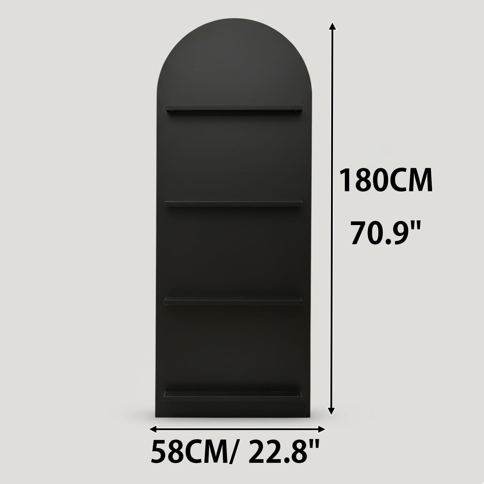 JSWHYBD Boden-Zeitschriftenständer, 4-stufiger Holz-Prospektständer, Freistehendes Regal Einfacher Stil für Zuhause Ausstellung Büro, 58x180 cm Black