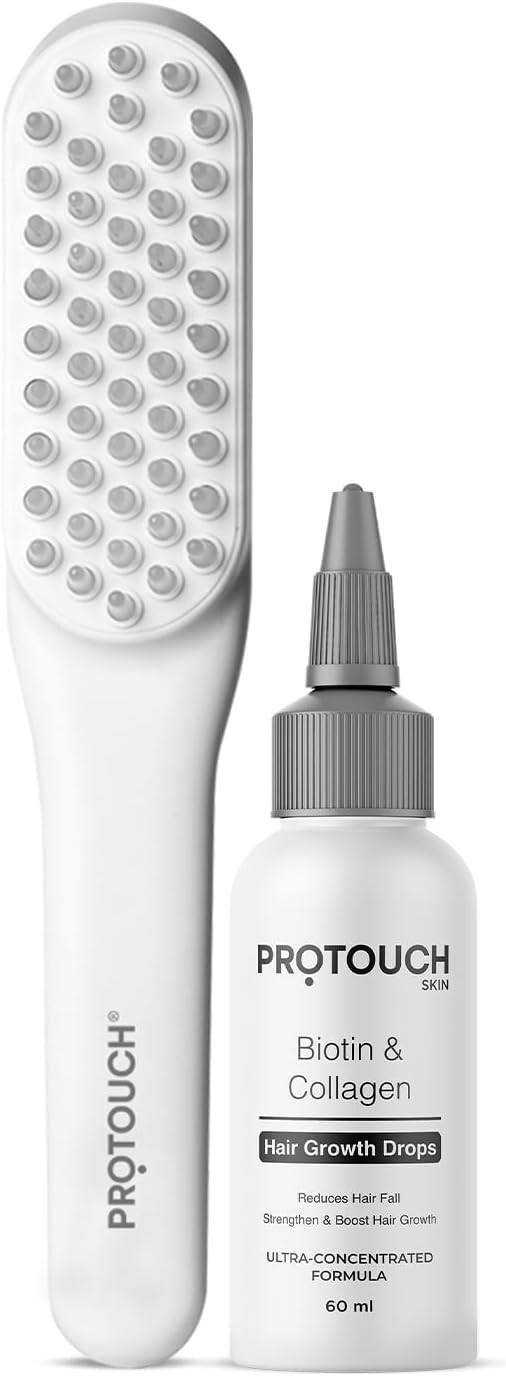 PROTOUCH Complete Hair Growth Combo | LED Therapy Comb with Vibration Massage Relax Scalp for Better Sleep | For All Hair Type | For Men & Women