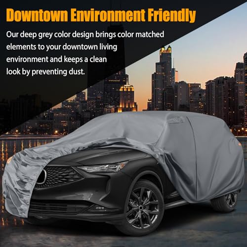 Image of Waterproof Premium Car Covers Replace for 2014-2025 Acura MDX, 10 Layers Heavy Duty with Cotton Liner Car Cover with Zipper Door, Windproof Bands for Snow Rain Dust Protection