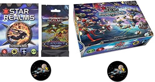 Star Realms Bundle of Base Game, Frontiers, The Gambit Set and 2 Star Fighter Buttons