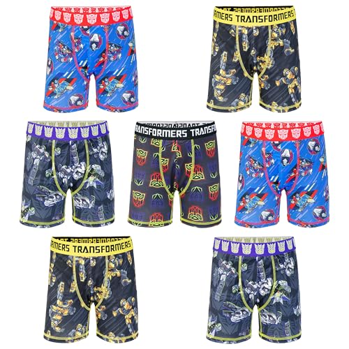 Transformers Boys' Amazon Exclusive 7-Pack Athletic Boxer Briefs with in Sizes 2/3t, 4, 6, 8 & 10