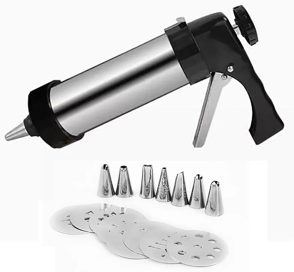 iDili DIY Multifunctional Stainless Steel Cookie Hand Press Biscuit Baking Tools