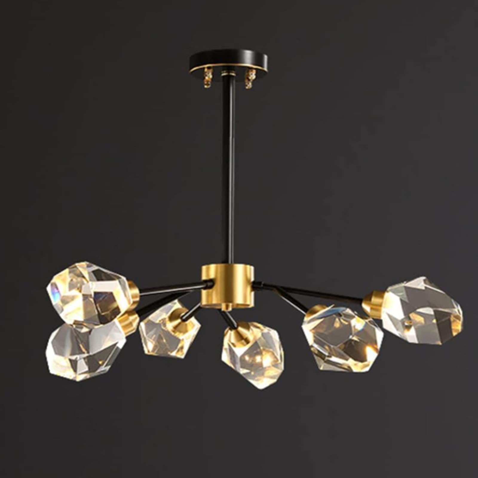 HYJAUSXB Vintage Pendant Lamp, Light Luxury Living Room Chandelier,Chandeliers Modern K9 Crystal Contemporary Ceiling Fixtures Dimmable for Dining Bedroom