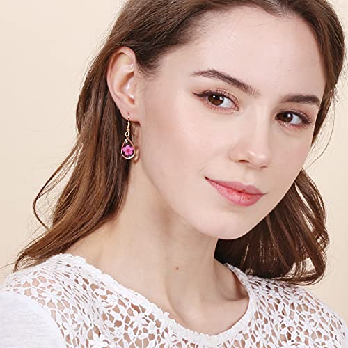 BONALUNA Pressed Flower Yellow Gold Plated Tear Drop Earrings3