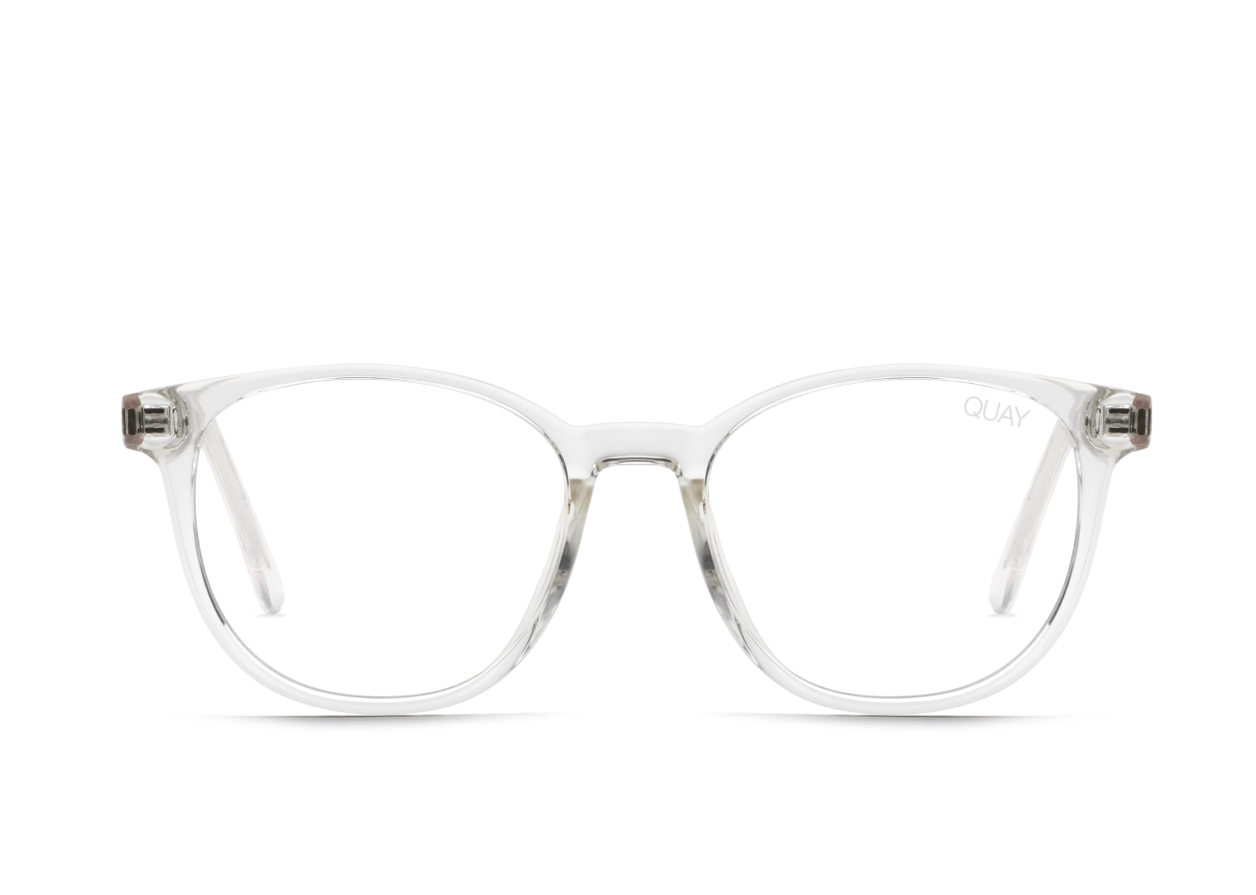 Quay - Gafas de luz azul para hombres y mujeres, lentes redondas con protección de luz azul (plano, transparente), Lente de luz azul transparente/transparente, Medium