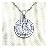 Tamaño pendiente: 25 * 25MM YUNGYE Pendant Cruz Placa Benedictina Collar Colgante Católica Patrón San Benito Medalla De Santo Acero Inoxidable (Color : Link Chain, Size : 43CM)
