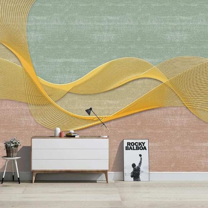 Papier peint photo moderne 3D fresque murale salon canapé fond design géométrique chic