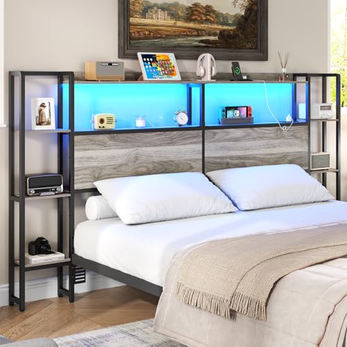 Loomie Headboard for King Size Bed with Storage,...