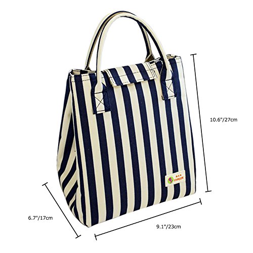 Tote Bento Lunch Bag Insulated Lunch Cooler For Kids Girls Women Stylish Waterproof (Navy Blue) #TOP1