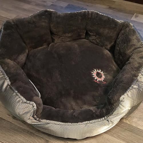 ThermoSwitch Orthopädisches Hundebett Santorini – isolierendes Wendebett mit Memoryschaum, druckentlastend & beidseitig nutzbar für Sommer & Winter (Silber-Grau, 120 cm XL)