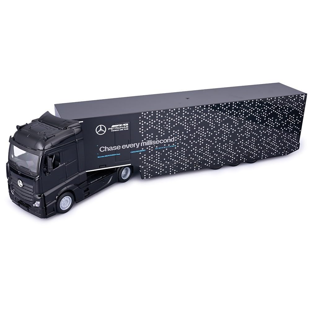 BBURAGO Mercedes-AMG Semi Truck con W15 (2024) #63 Russell, Set Diecast in Scala 1:43, Bisarca Dettagliata con Auto F1, Licenza Ufficiale, Età Consigliata 3+ Anni
