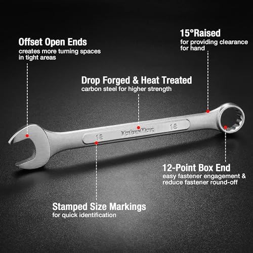 ValueMax 20PCS Combination Wrench Roll Set