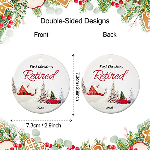 Retirement Ornament 2023, First Christmas Retired Ornament 2023, Retirement Gifts For Women,Coworker,Teacher,Nurse, 2.9" Ceramic Retirement Christmas Ornament 2023 #TOP4