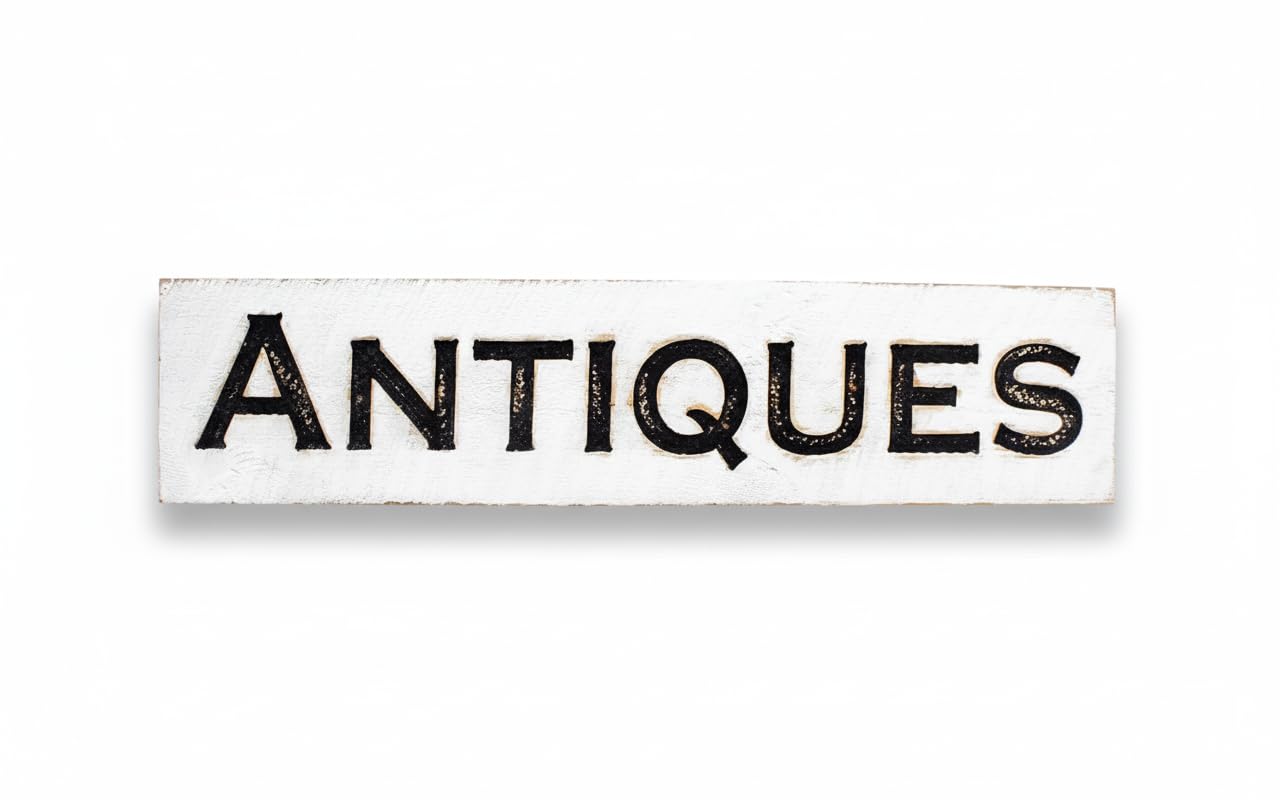 Amazon.com: Large Antiques Sign Horizontal - Carved in a Solid