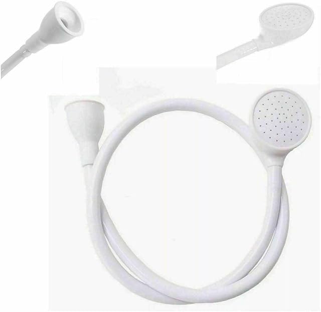 Single Tap Shower Attachment Spray Hose, 1M Handheld Shower Head and Hose, Pet Showerhead, Portable Bath taps Sink Pipe Spray Attachment for Bathing Baby Pets, Washing Vegetables, White
