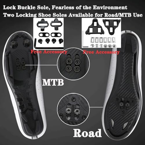 Cycling Shoes Men & Women Road/MTB – SPD Self-Locking System, Lightweight & Breathable Bicycle Shoes with Flat Sole for Road & Mountain (Unisex)2