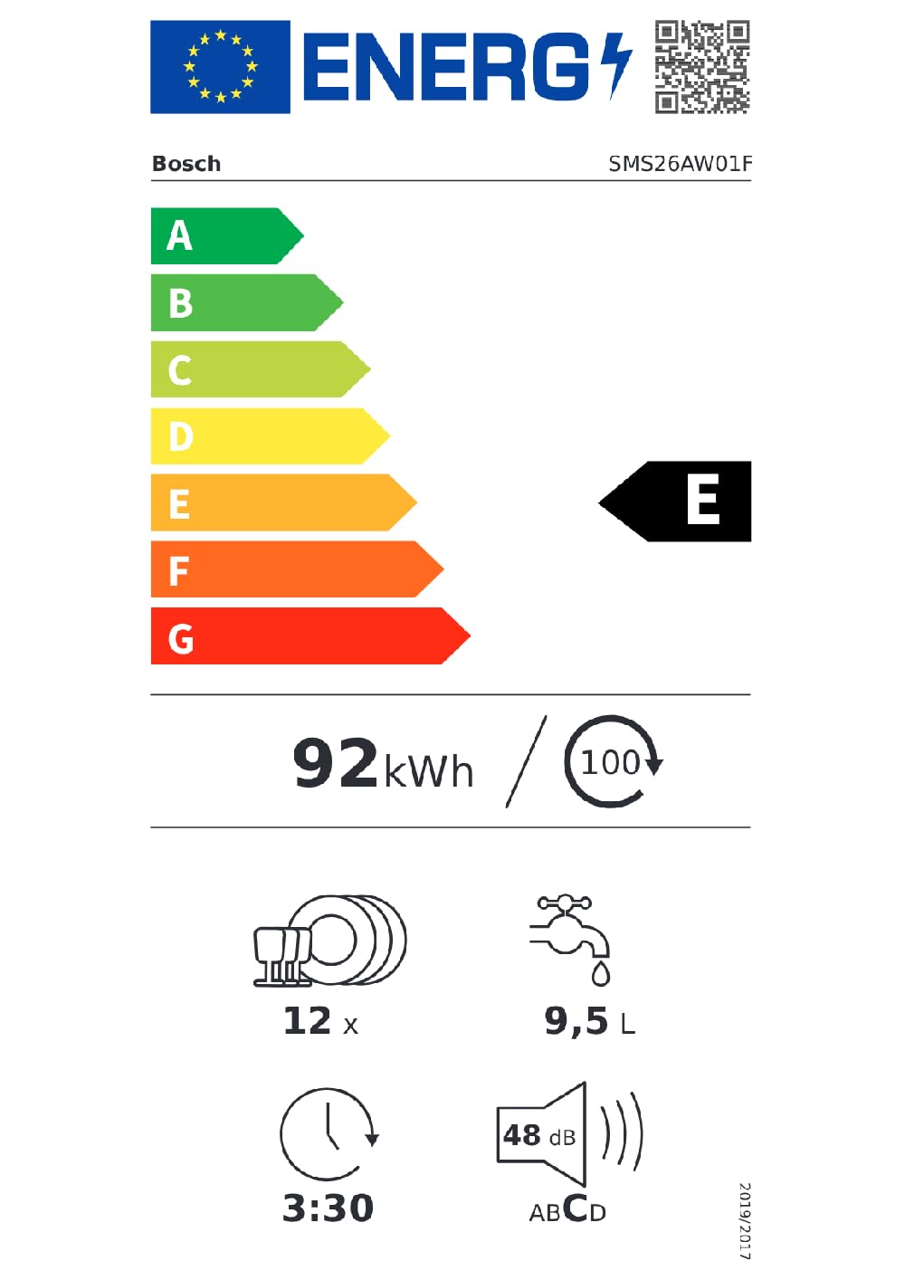 Bosch Série 2 Lave-vaisselle 60 cm Pose libre Blanc