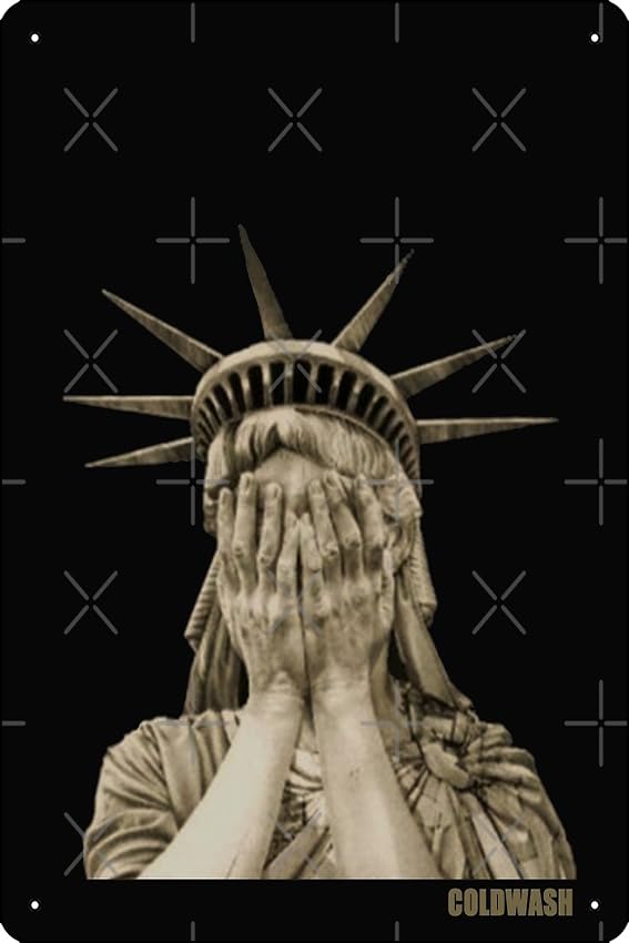 LADY LIBERTY Art Print Funny Metal Tin Sign for Home Kitchen Bar Room Garage Decor 8" x 12"