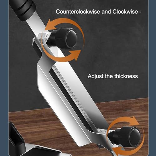 WADPP Manual Frozen Meat Slicer, Stainless Steel Food Cutter Machine, Adjustable Thickness Cleavers, for Deli Meat Cheese Fruit and Vegetable,S - Image 6