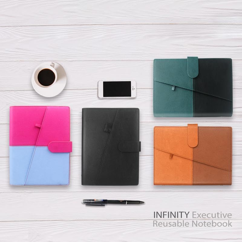 Carnet A5 imperméable réutilisable en papier pierre avec couverture cuir