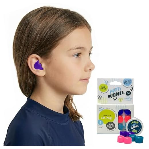 PUTTY BUDDIES Original Swimming Earplugs 3-Pair Pack (Purple/Teal/Magenta)