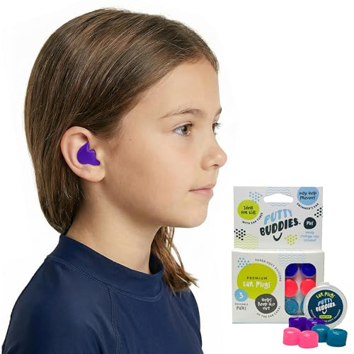 Earvolution Putty Buddies Earplugs for Swimming and Bathing - Doctor-Invented, Made in USA, Moldable Premium Silicone Plugs Help Prevent Swimmer's Ear, 3 Pair Pack - Purple/Teal/Magenta