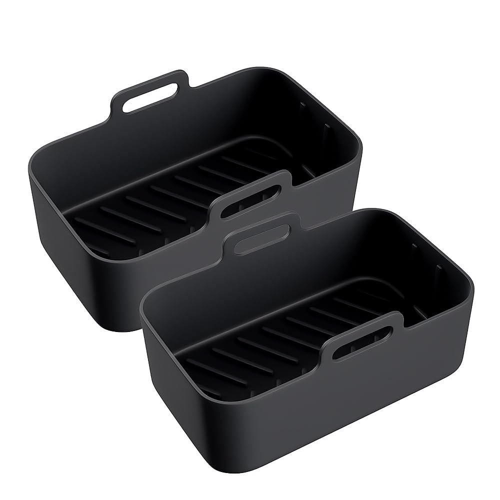 Silicone Air Fryer Liners for Ninja 2pcs Double Silicone Pot Ninja AF400UK AF300UK Air Fryer Reusable Dishwasher Safe Ideal for Oven & Microwave Accessories