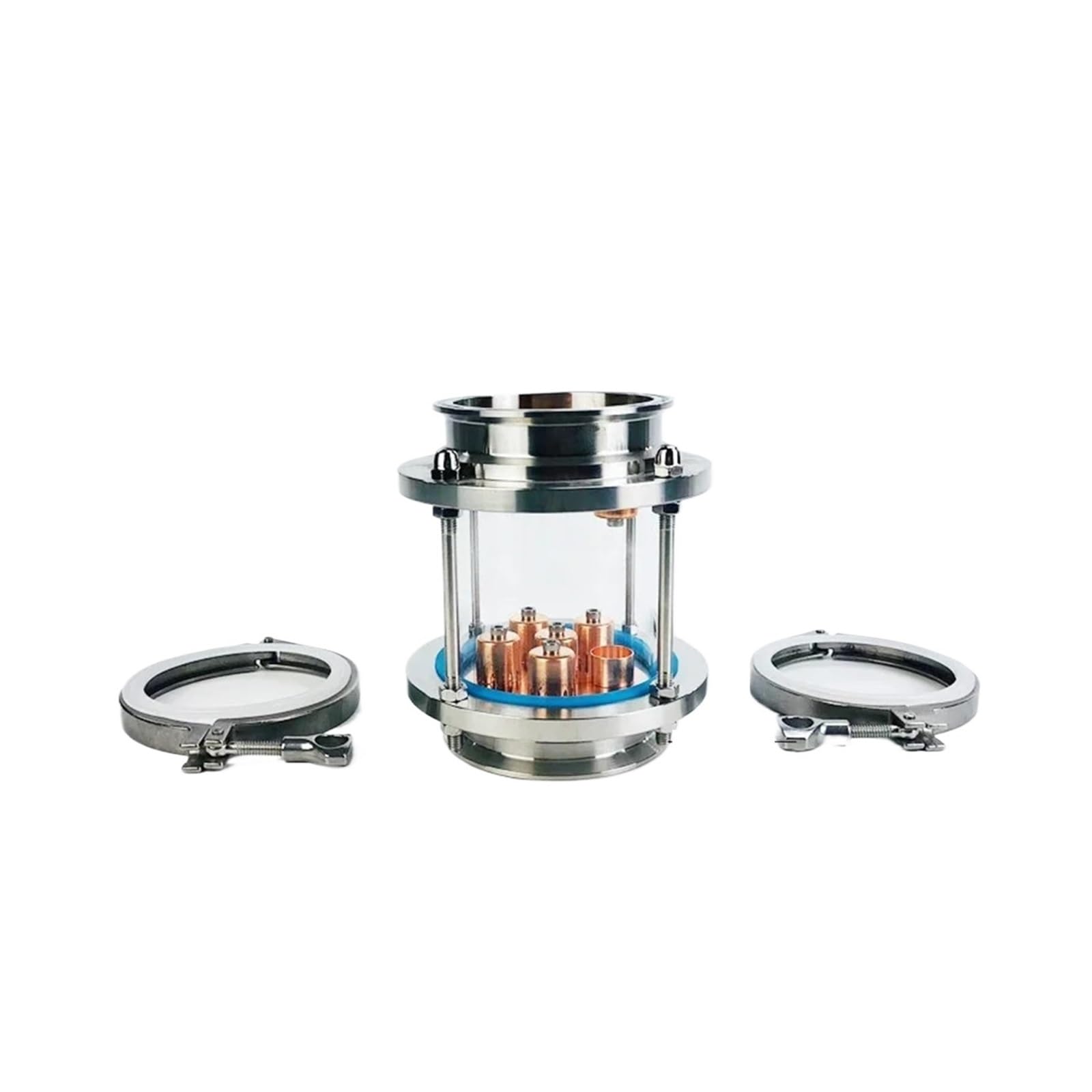 Colonna for Lenti di Distillazione Colonna di Lenti di distillazione da 4" con Set di Piastre in Rame da 2 Pezzi, Raccordo in Vetro Spia Tri-Clamp in Acciaio Inossidabile 304(Set 1)