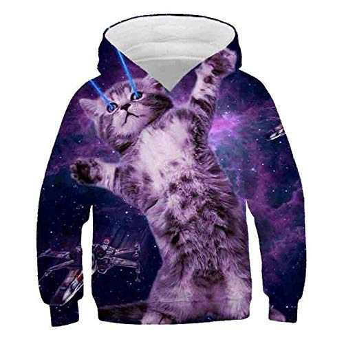 Sweatshirt casual pullover chat pour les journées d'école et jeux des ados