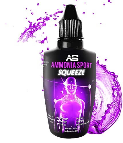 Athletic Smelling Salts - Squeeze - Squeeze & Sniff! 100s of Uses Per Bottle - Squeeze - Pre-Activated with 100's of Uses Per Bottle - Alert Supplement - Adrenaline Supplement - by AmmoniaSport