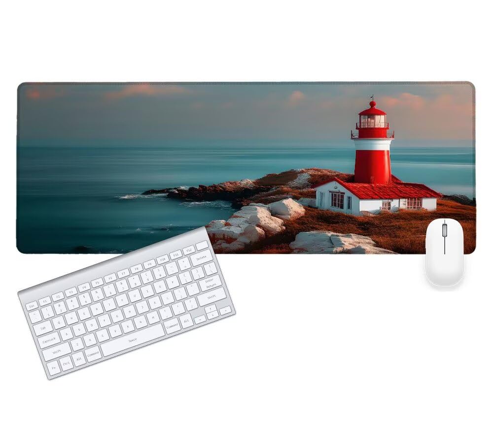 Gamingowa podkładka pod mysz XXL, 1000 x 500 x 3 mm, podkładka pod mysz, duży ocean, podkładka na biurko, antypoślizgowa gumowa podstawa, na biurko, szyte krawędzie, podkładka pod mysz, mata na biurko
